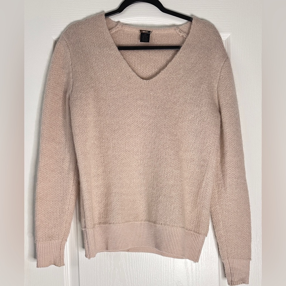 Magaschoni Soft Blush/Beige V-Neck Sweater, XS
